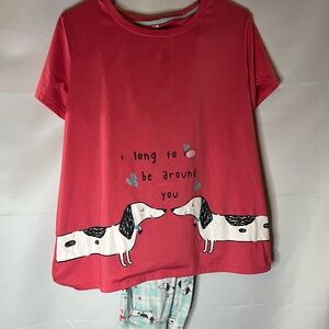 Secret Treasures Punk and Aqua Dachshund Pajama Set